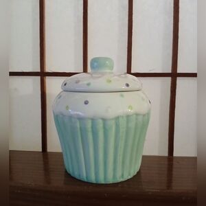 Pastel Green Cupcake Ceramic Jar